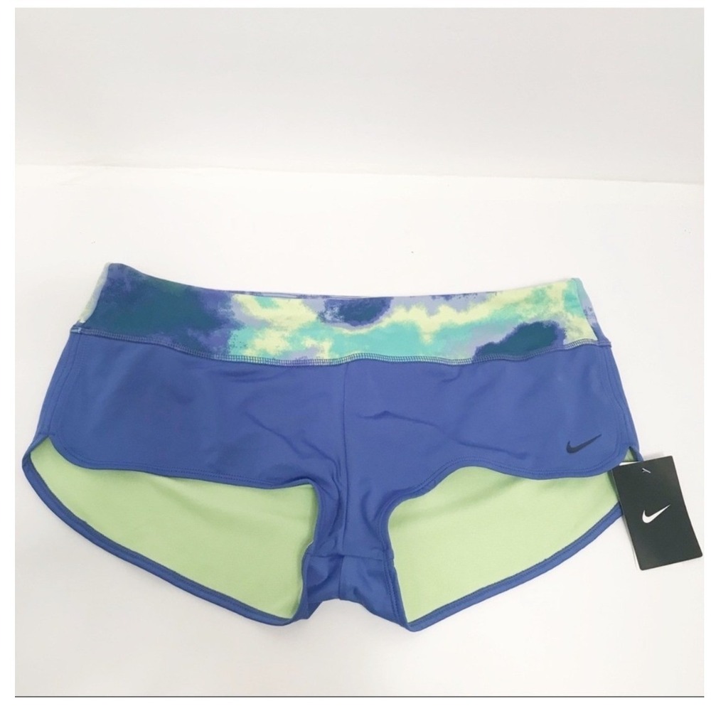 Nike Cascade Active Swim Board Boy Shorts Women XL Blue Abstract Print Surf NWT